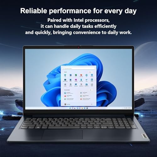 Image of Lenovo IdeaPad 1i Laptop, 15.6 Inch FHD Touchscreen, Intel Core i5-1235U Processor, 16GB RAM, 512GB SSD, Webcam, HDMI, Wi-Fi 6, Windows 11 Pro, Blue, with Microsoft 365 for The Web