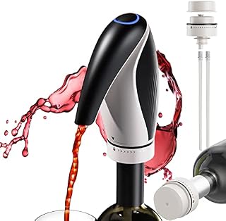 3 in 1 Electric Wine Aerator Pourer with Wine Stopper,Leakproof Wine Preserver, One-Touch Wine Decanter and Wine Dispenser Pump for Wine Automatic Wine Oxidizer Dispenser USB Rechargeable