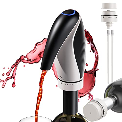 Aerador de vinho elétrico 3 em 1 com rolha de vinho, preservador de vinho à prova de vazamentos, dec