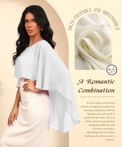 Chiffon Sheer Shawl Wraps Women's Girls Shrug for Evening Dress Wedding Cape Cover Up 1920s Shawl3