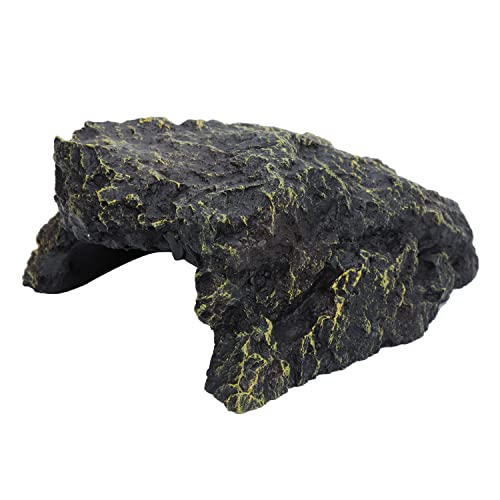 feedbase 爬虫類 レプタイル ロック シェルター ケイブ 19×15×8cm 隠れ家 休憩 バスキングスポット アクアリウム 水槽 オブジェ 装飾 オーナメント 両生類 メダカ 熱帯魚 金魚 エビ NS-05