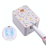 Toothbrush Holder with Toothbrush Cleaning Function, Built-in Battery and Light, Portable Toothbrush...
