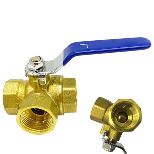 Válvula de bola de 3 vías para sistemas de agua con manguera y redes neumáticas de 3/4" 6