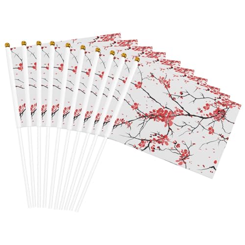 Delicadas flores de cerezo, banderas de mano, ligeras, para fiestas, desfiles, eventos, festivales, decoración