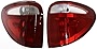 Evan-Fischer Tail Light Lens and Housing Compatible with 2001-2003 Dodge Grand Caravan Set of 2 Passenger and Driver Side