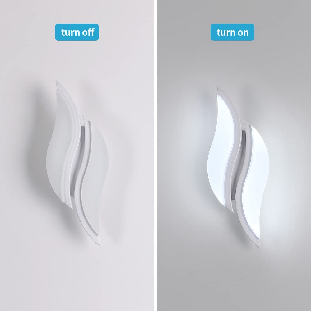 Goeco Applique Murale Intérieure LED, Moderne Lampe Murale 12W 1350LM, Éclairage Acrylique Luminaire Mural pour Salon Chambre Escalier, 6500K lumière blanche froide