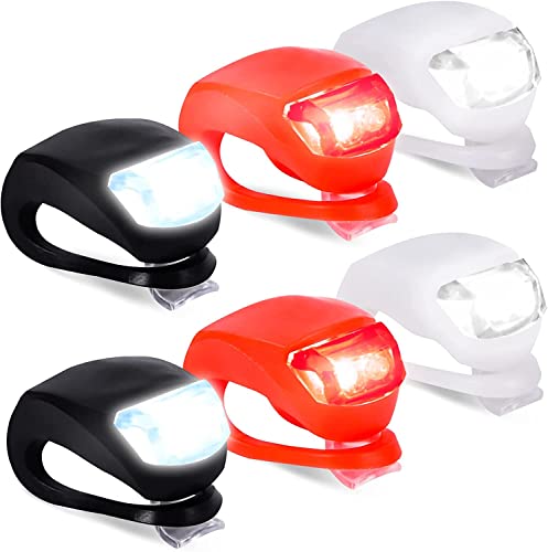Rubber Wrap Around Cycle Lights LED Silicone Set Pair Front Rear