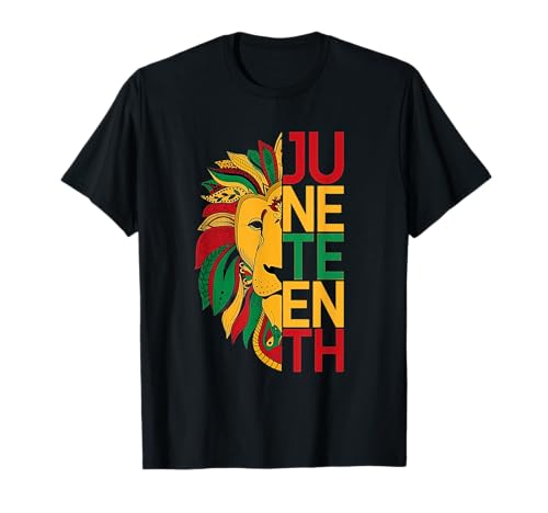 Lion Juneteenth Cool Black History - Bandera afroamericana Camiseta