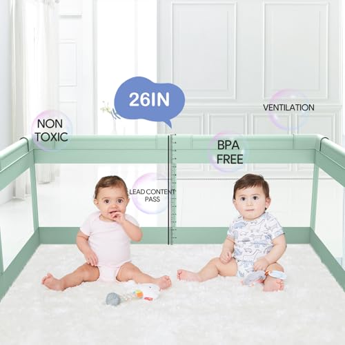 Image of Fodoss Playpen for Babies and Toddlers, Green Playpen for Apartment, Kids Play Pen, Extra Large Baby Play Pen, Big Playard for Infants