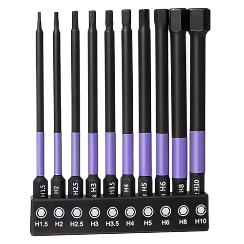 Auniwaig 1/4" Hex Head Allen Wrench Drill Bit Set 10pcs