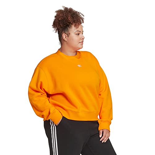 adidas Originals Women's Adicolor Essentials Crew Sweatshirt, Bright Orange, 1x