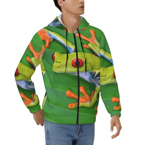 Sweatshirt chaud EdWal zippé contre le froid veste homme motif grenouille