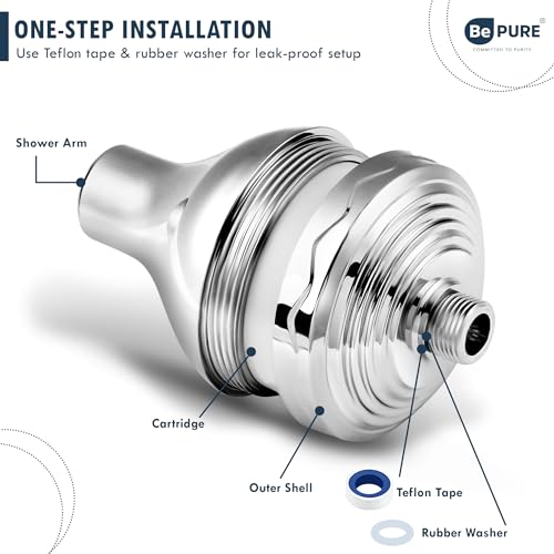 Image of Bepure Premium Shower Water Filter with 20 Stages for improved skin and hair | Water Softener for Bathroom | Removes Chlorine and Scale formation