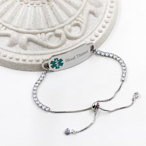 Bracelets d'alerte médicale plaqués or blanc haut de gamme YA4662