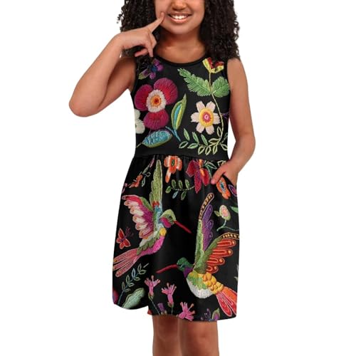 Kids Skater Dress Girls A-line Swing Sleeveless Summer Dresses 2-143