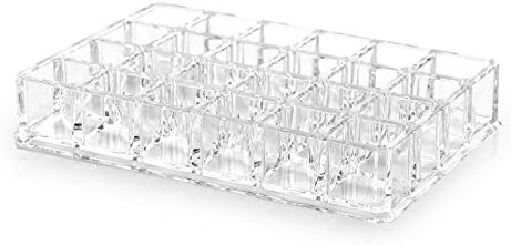 BINO 'Lipstick Junkie' 24 Compartment Acrylic Lipstick Organizer, Clear and Transparent Cosmetic Beauty Vanity Holder Storage