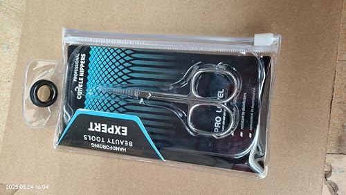 Professional Cuticle Scissors with Fine Curved Blades - Ultra Slim Manicure Scissors for Precise Grooming, Eyebrows, Eyelashes & Dead Skin - Stainless Steel Sharp Pointed Tip for Salon & Home Use