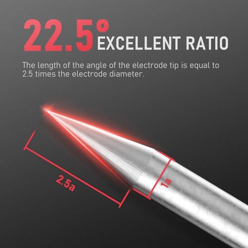 Image of YESWELDER TIG Tungsten Electrode Pre-Sharpened Welding Tungsten 1 /8 inch x 7 inch (Red, WT20 /EWTh-2) 10-pk