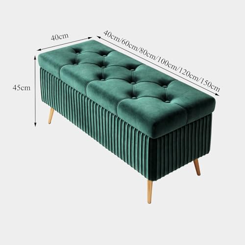 Banc ottoman de rangement avec pieds dorés pour optimiser l'espace
