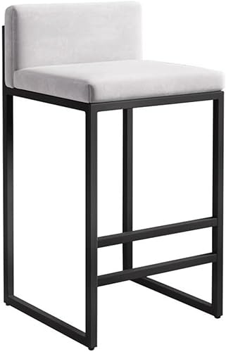 Miniatura 1 de GIZNXBA Taburetes de bar sin brazos de 25.6 pulgadas para encimera de cocina con respaldo, taburetes de bar tapizados modernos de terciopelo,