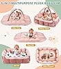5-in-1 Baby Play Gym and Tummy Time Mat, Tummy Time Pillow & 12 Learning Cards, Plush Activity Mat with 6 Toys, Baby Gym, Convertible to Ball Pit, Baby Gift, Pink #1