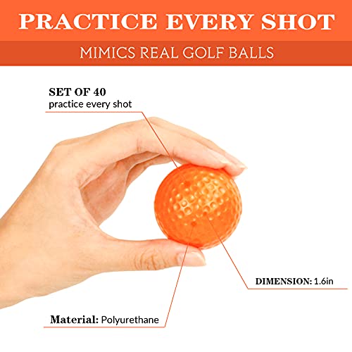 40 Pack Foam Golf Practice Balls - Realistic Feel and Limited Flight Training Balls for Indoor or Outdoor - Image 4
