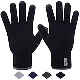 Guantes de Invierno para Hombres Guantes térmicos con Pantalla táctil Guantes a Prueba de Viento Guantes de Invierno para Clima frío Cable de Punto con Pantalla táctil Guantes de Invierno para Texto