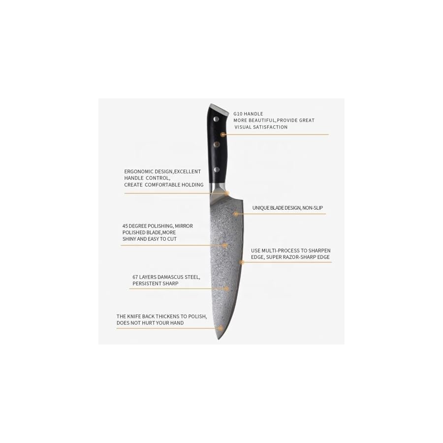 Knife-Set-Damascus-Steel-Knife-Premium-Quality-6-Piece-KnivesFull-Tang-Professional-Chef-Knife-Set-With-G10-Ergonomic-HandleVG-10-Steel-Core-67-Ply-Damascus-SteelBlade-Pattern-Design Knife Set Damascus Steel Knife Premium Quality 6-Piece Knives,Full Tang Professional Chef Knife Set With G10 Ergonomic Handle,VG-10 Steel Core 67 Ply Damascus Steel,Blade Pattern Design