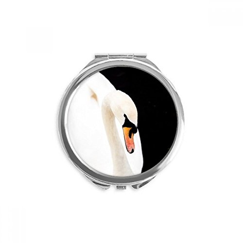 Miroir de poche cygne animal sauvage maquillage de main portable rond multicolore DIYthinker