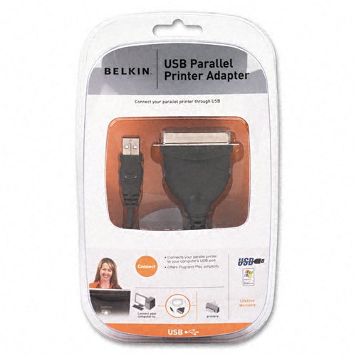 Belkin Centronics 36 Male USB Serial to USB Parallel Adapter, Printer to Computer, 6-ft