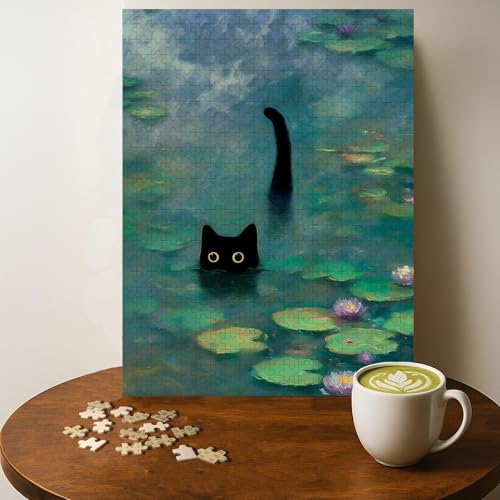 Casse-tête Black CAT Water Lily Fantasy - 500 pièces, bois, 20 x 15 po