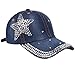 Rhinestone Denim Baseball Cap for Women Fashion Sun Hat Metal Buckle Adjustable Bling Diamond Traveling Hat (US, Alpha, One Size, NevyBlueStar)
