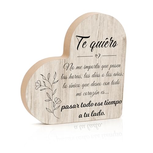 Regalos San Valentin Regalos Mujer, Placa Corazón de Madera 2 cm Grosor, Regalo Navidad Pareja Regalos para Parejas Regalo para Novio Regalo para Novia Ideas Regalo Parejas Regalo Aniversario Pareja