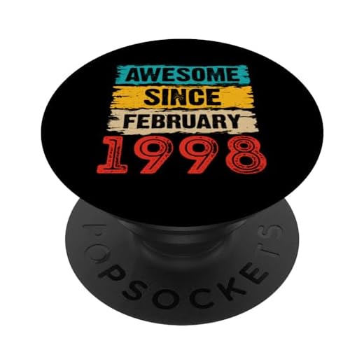 26 años impresionante desde febrero de 1998 Regalos de cumpleaños número 26 PopSockets PopGrip Intercambiable