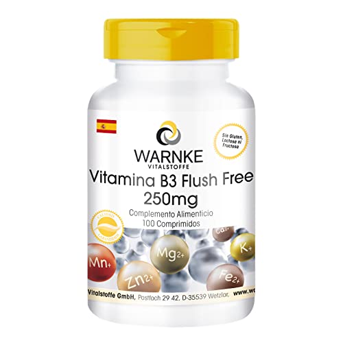 Vitamina B3 Flush Free 250mg – Vegana – 100 comprimidos | Warnke Vitalstoffe - Calidad de farmacia alemana
