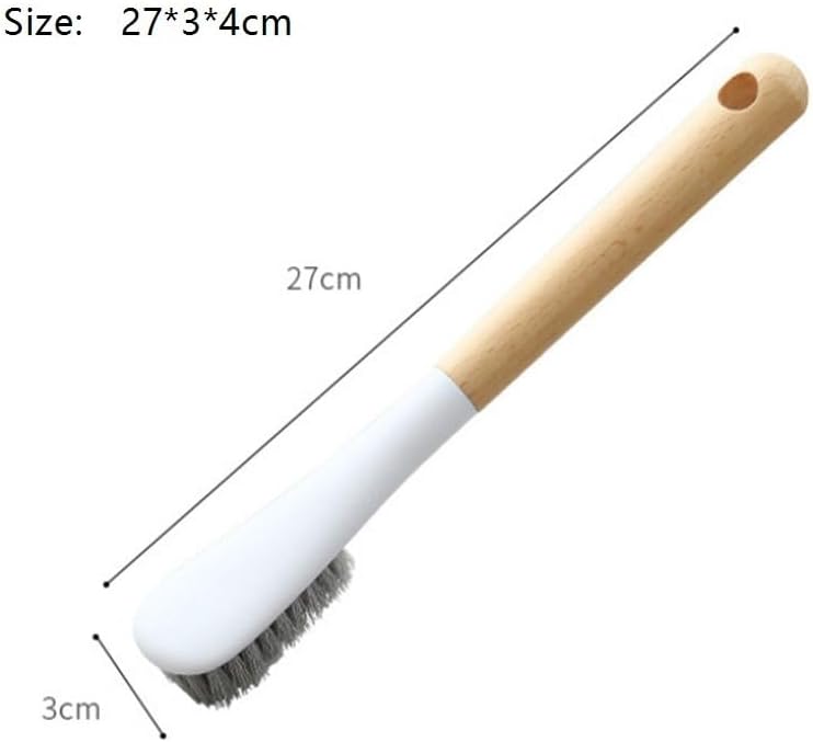 The Long Handled Ash Wood Household Shoe Brush with Soft Bristles Can Gently Clean Shoes