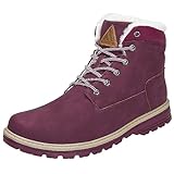 Farbe Rot Mishansha Winterschuhe Damen Stiefel Warm Gefüttert Boots Männer Winter Schuhe Wasserdicht Arbeitsstiefel Outdoor Schneestiefel Rot Gr.42 EU
