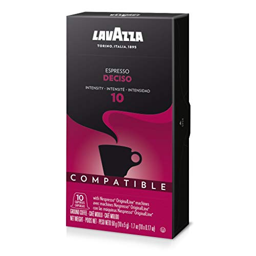 Image of Lavazza Espresso Deciso, 50 g with 10 Nos Nespresso Compatible Coffee Capsules Box