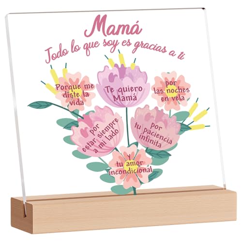 TheGiffter Regalo Madre, Placa Acrílica Regalo Dia De La Madre, Regalos Originales para Mama de Cumpleaños Navidad 1
