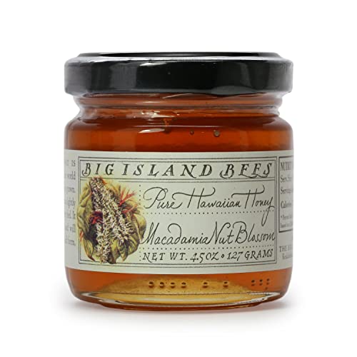 Gourmet Hawaiian Raw Honey Gift Set, Single Floral Variety Sampler by Big Island Bees (4.5 oz Each Glass Jar)