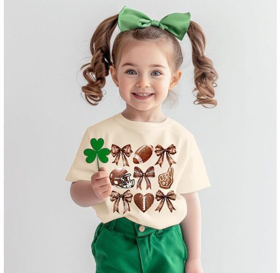 Image of JINTING Football Shirts for Boys Girls Game Day Tshirt Toddler Football Season Tee Kids Bow Coquette Tops