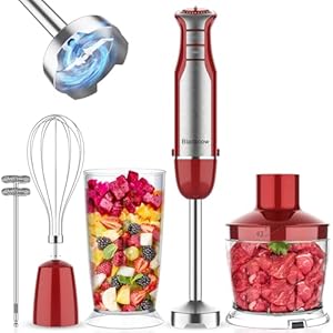 Immersion Blender Handheld for KitchenEmulsion Blender Handheld6 Speed Electric Hand Mixer with BPA Free AttachmentsChopper BowlWhiskMilk FrotherMeasuring Cup