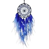 Houglye Evil Eye Dream Catchers - Blue Dreamcatcher for Bedroom, Evil Eye Wall Art for Home Decor Hanging Ornament, Good Luck Gifts for Family