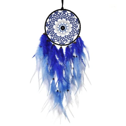 Houglye Evil Eye Dream Catchers - Blue Dreamcatcher for Bedroom, Evil Eye Wall Art for Home Decor Hanging Ornament, Good Luck Gifts for Family Houglye Evil Eye Dream Catchers - Blue Dreamcatcher for Bedroom, Evil Eye Wall Art for Home Decor Hanging Ornament, Good Luck Gifts for Family