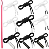 Drawstring Replacement Cord with Aglets – 53 Inch Poly Cotton Drawstring Cord for Hoodies, Sweatpants, Pants & Shorts | Long Draw String for Men’s Clothing | 9 Pack Replacement Kit with Threader Tool