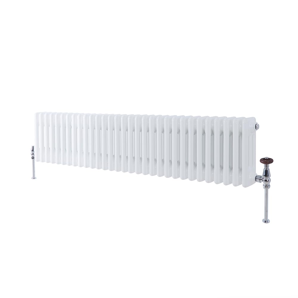 Milano White Windsor - Horizontal Traditional Column Radiator - 3 Column - 300Mm X 1415Mm