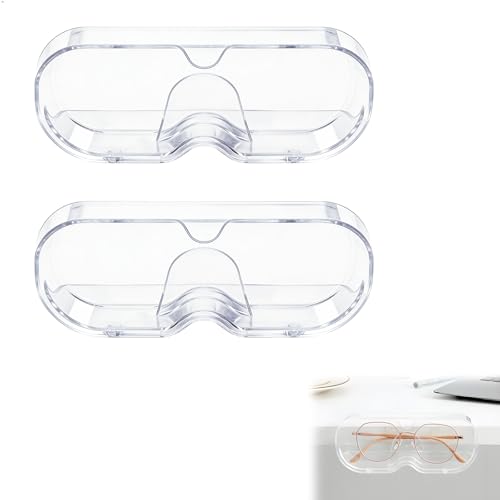 letuxaamz Porte Lunettes, Rangement Lunettes et Porte Lunettes pour Voiture 2 Pièces, Support Mural Transparent Anti-Poussière avec Adhésif pour Salle de Bain et Chambre