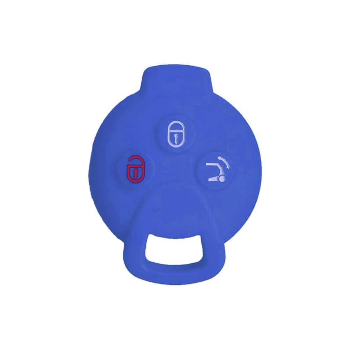 Cover In Silicone Per Chiave Smart Fortwo 451 - 3 Tasti, Protezione Antiurto E Antigraffio, Nero