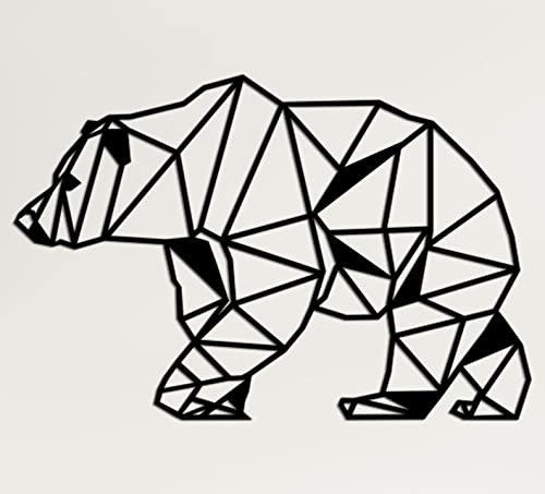 Contemporary Geometric Bear Metal Wall Art