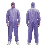 RAYGARD Hazmat Suits, 1 Pack Full Body Painters Suit for Men & Women with Elastic Wrists, Ankles and Hood, Available in 3 sizes 10 Colors (Purple, XX-Large)